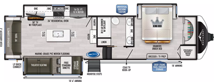 2023 EAST TO WEST RV AHARA 365RL, , floor-plans-day image number 0